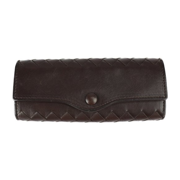 BOTTEGAVENETA Bottega Veneta Intrecciato Key Case 120740 Leather Dark Brown T...